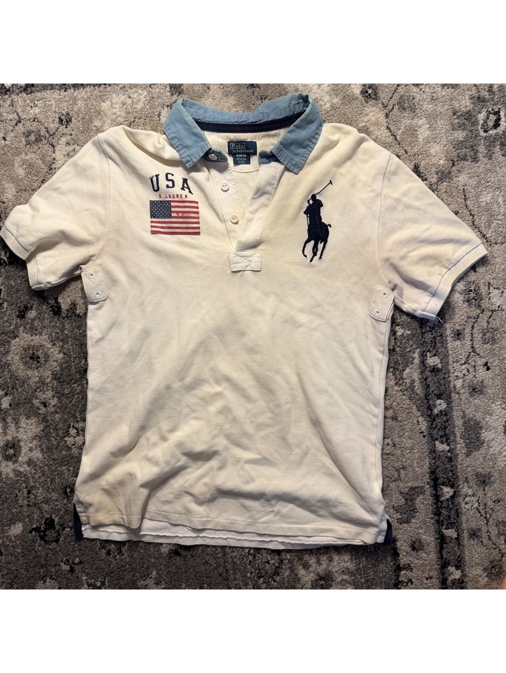 Polo Ralph Lauren Men's White Short Sleeve Polo Shirt with D